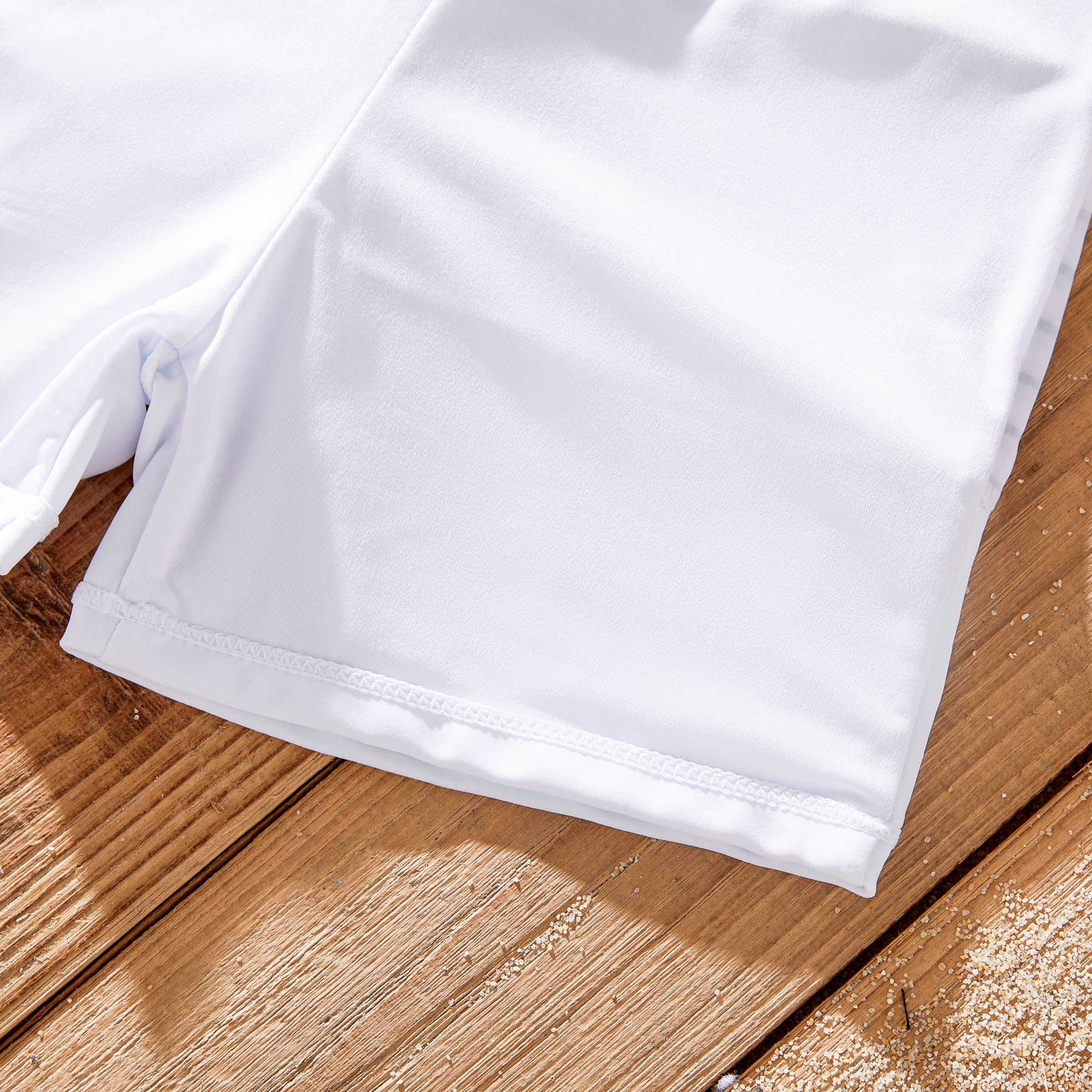 Quick-Dry Green & White Toddler Trunks