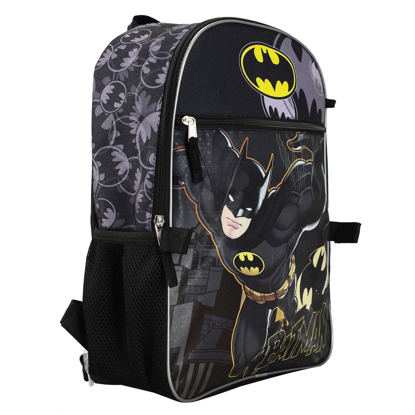 DC Comic Book Batman Symbol 5-Piece Backpack Accessory Set