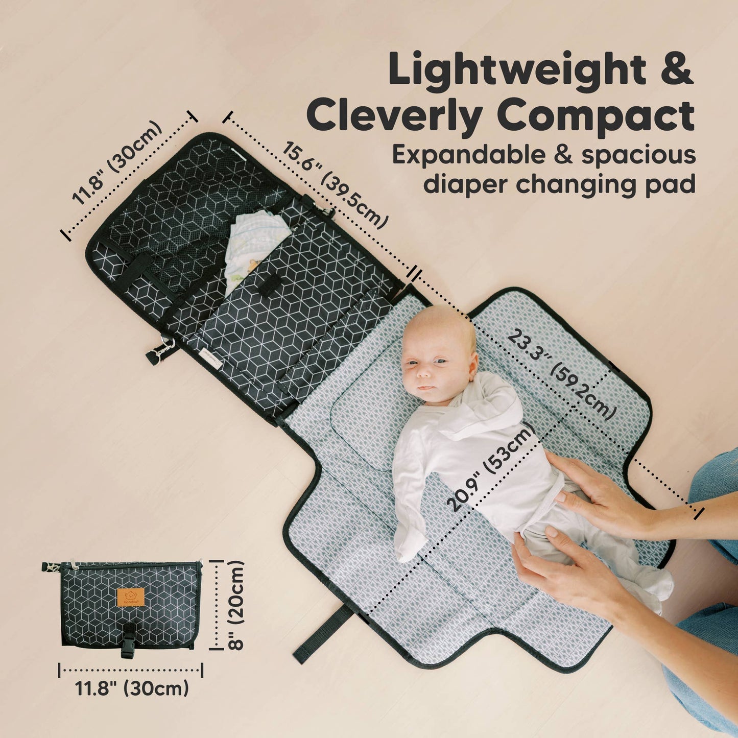 Ezee Portable Diaper Changing Pad, Foldable Changing Mat